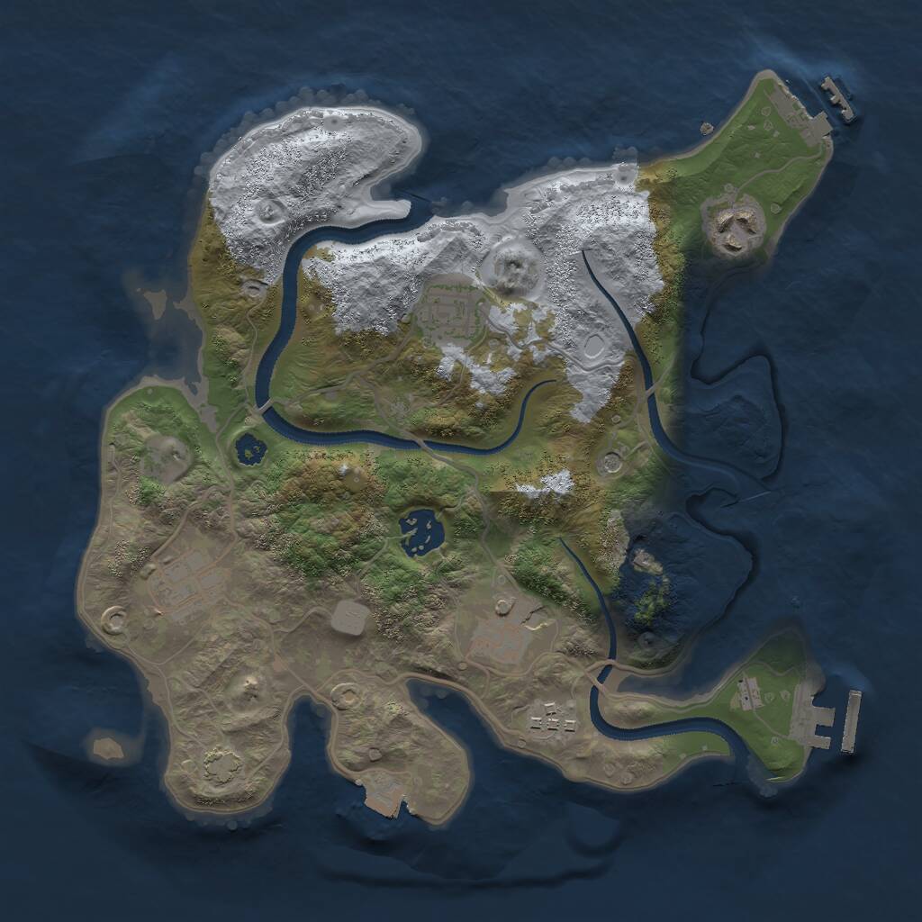 Rust Map: Procedural Map, Size: 3000, Seed: 261730206, 11 Monuments