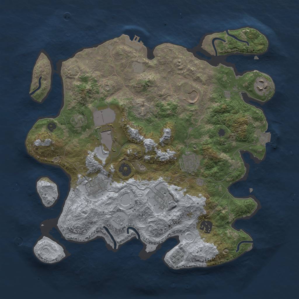 Rust Map: Procedural Map, Size: 3500, Seed: 13344821, 15 Monuments