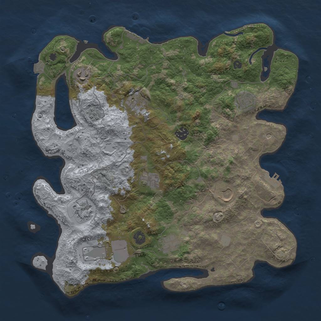 Rust Map: Procedural Map, Size: 3750, Seed: 127660, 18 Monuments