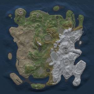 Thumbnail Rust Map: Procedural Map, Size: 3500, Seed: 919336432, 17 Monuments