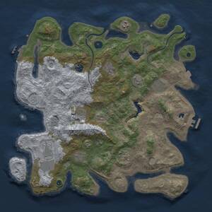 Thumbnail Rust Map: Procedural Map, Size: 4000, Seed: 3125, 15 Monuments