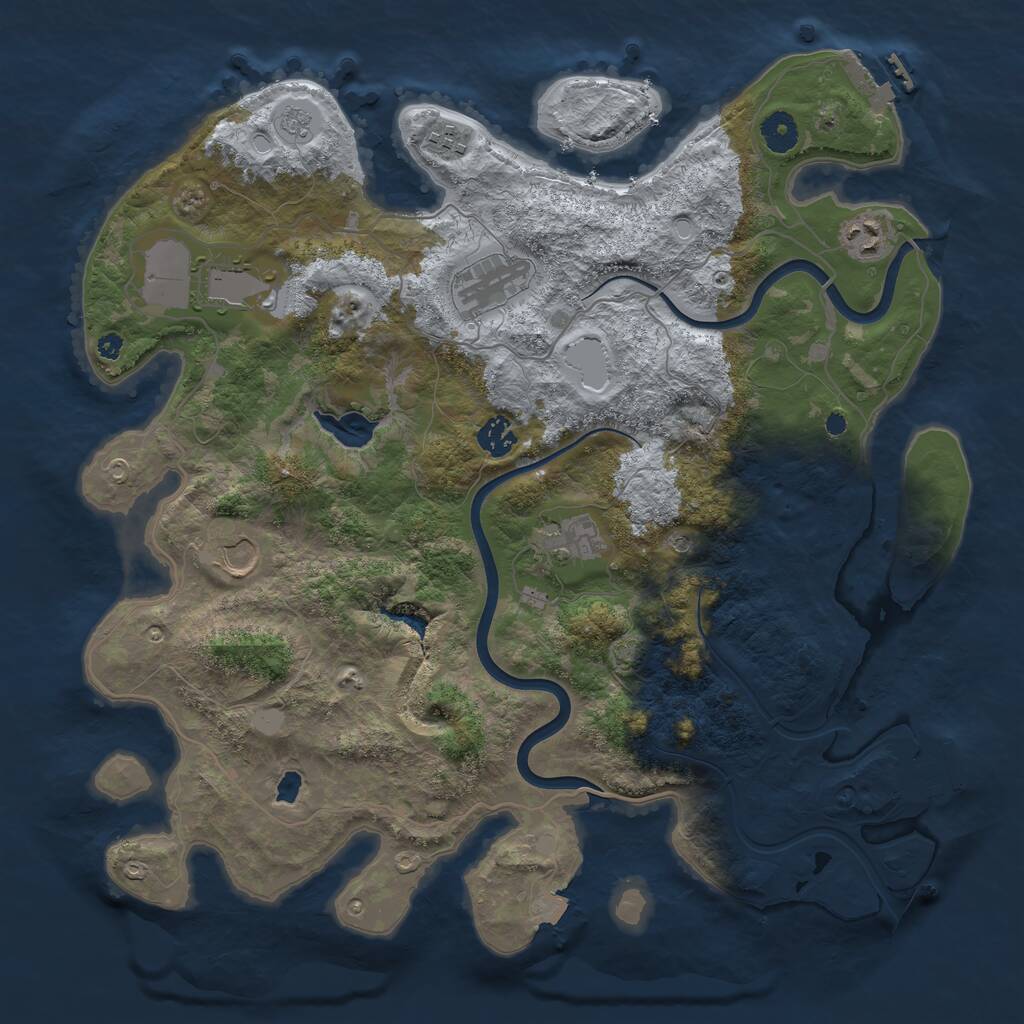 Rust Map: Procedural Map, Size: 4000, Seed: 360383993, 13 Monuments