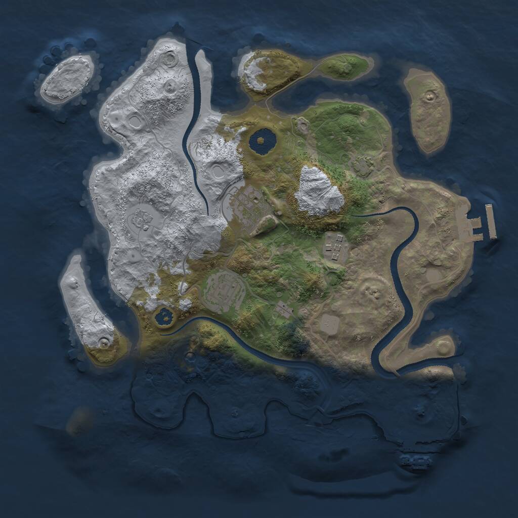 Rust Map: Procedural Map, Size: 3000, Seed: 6240783, 9 Monuments