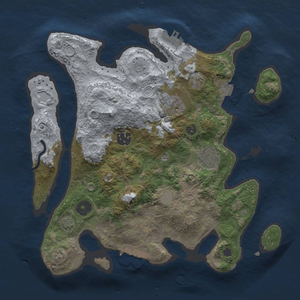 Rust Map: Procedural Map, Size: 3000, Seed: 164264241, 11 Monuments