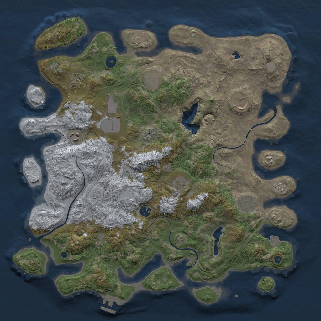 Rust Map: Procedural Map, Size: 4257, Seed: 73646714, 14 Monuments