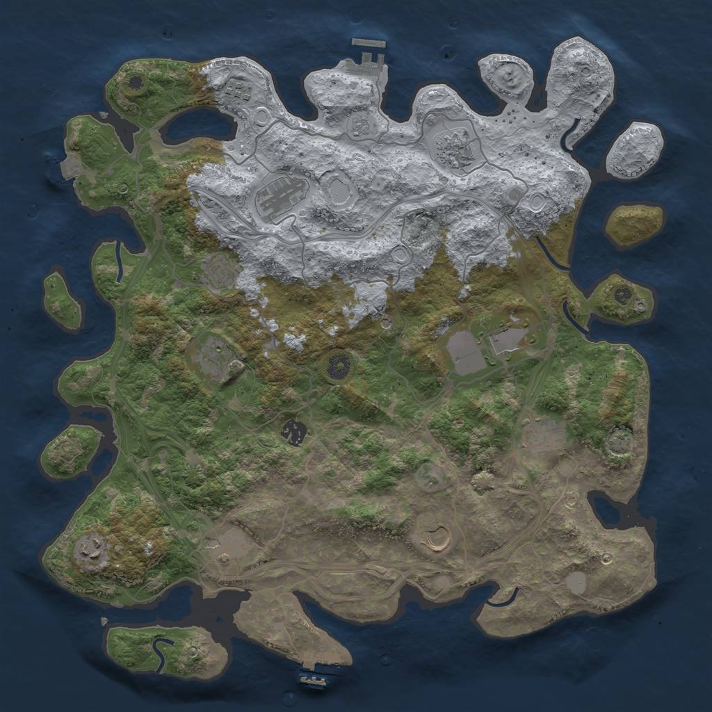 Rust Map: Procedural Map, Size: 4250, Seed: 509199994, 19 Monuments