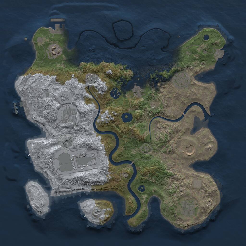 Rust Map: Procedural Map, Size: 3500, Seed: 113696645, 15 Monuments