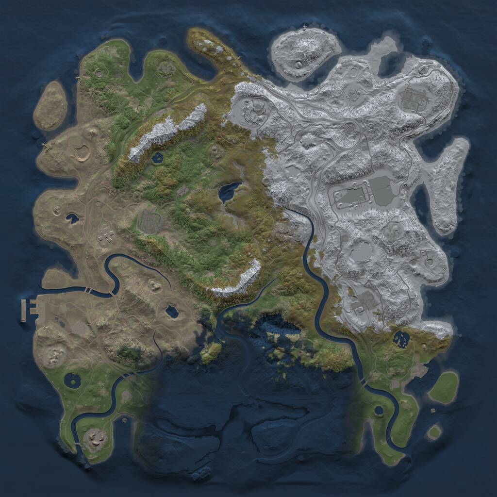 Rust Map: Procedural Map, Size: 4500, Seed: 934798885, 16 Monuments