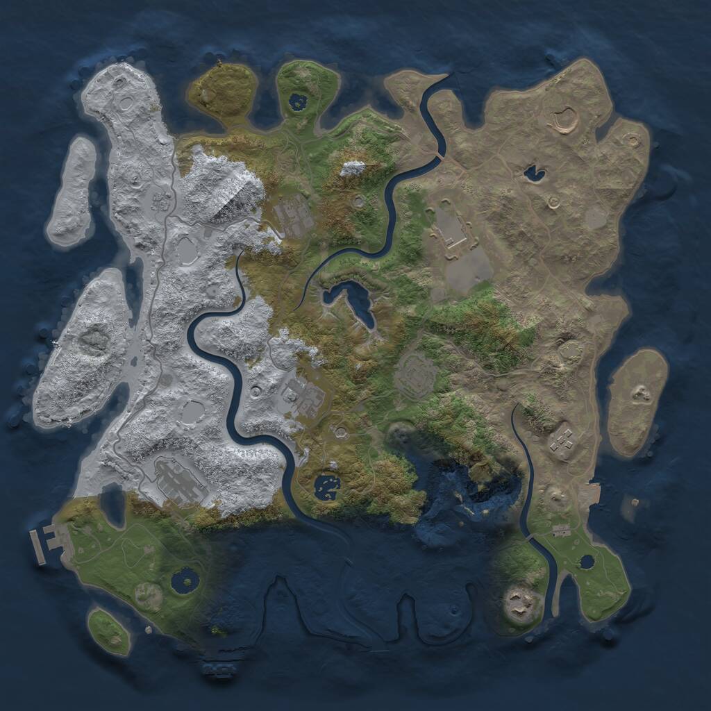 Rust Map: Procedural Map, Size: 4000, Seed: 1092649501, 15 Monuments