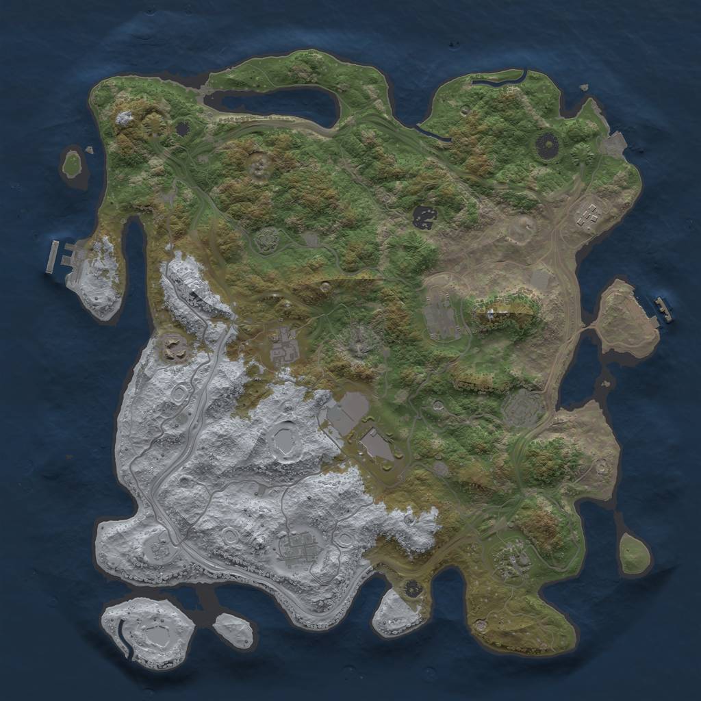 Rust Map: Procedural Map, Size: 4250, Seed: 67818635, 17 Monuments