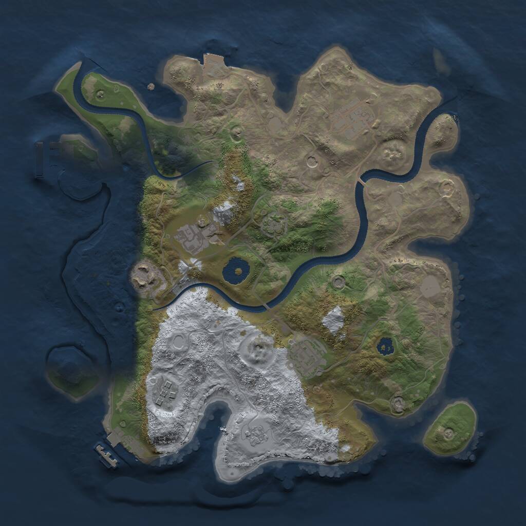 Rust Map: Procedural Map, Size: 3000, Seed: 1298642348, 11 Monuments