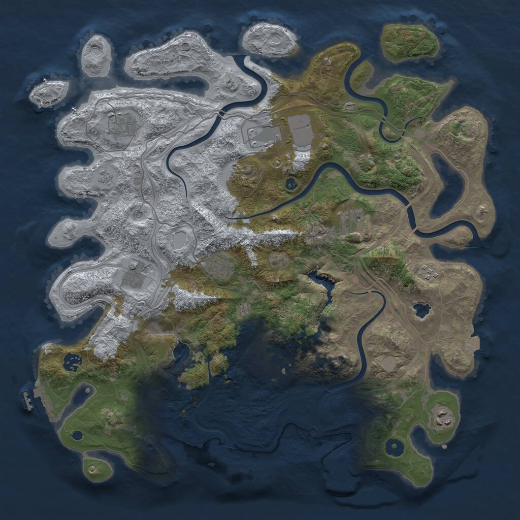 Rust Map: Procedural Map, Size: 4250, Seed: 7811132, 16 Monuments
