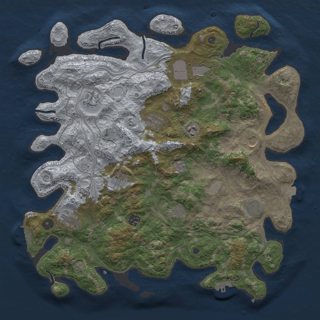 Rust Map: Procedural Map, Size: 4250, Seed: 7811132, 19 Monuments