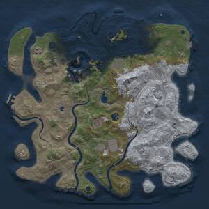 Thumbnail Rust Map: Procedural Map, Size: 4250, Seed: 1690107396, 16 Monuments