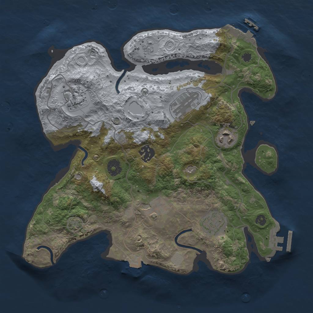 Rust Map: Procedural Map, Size: 3000, Seed: 1627309674, 14 Monuments