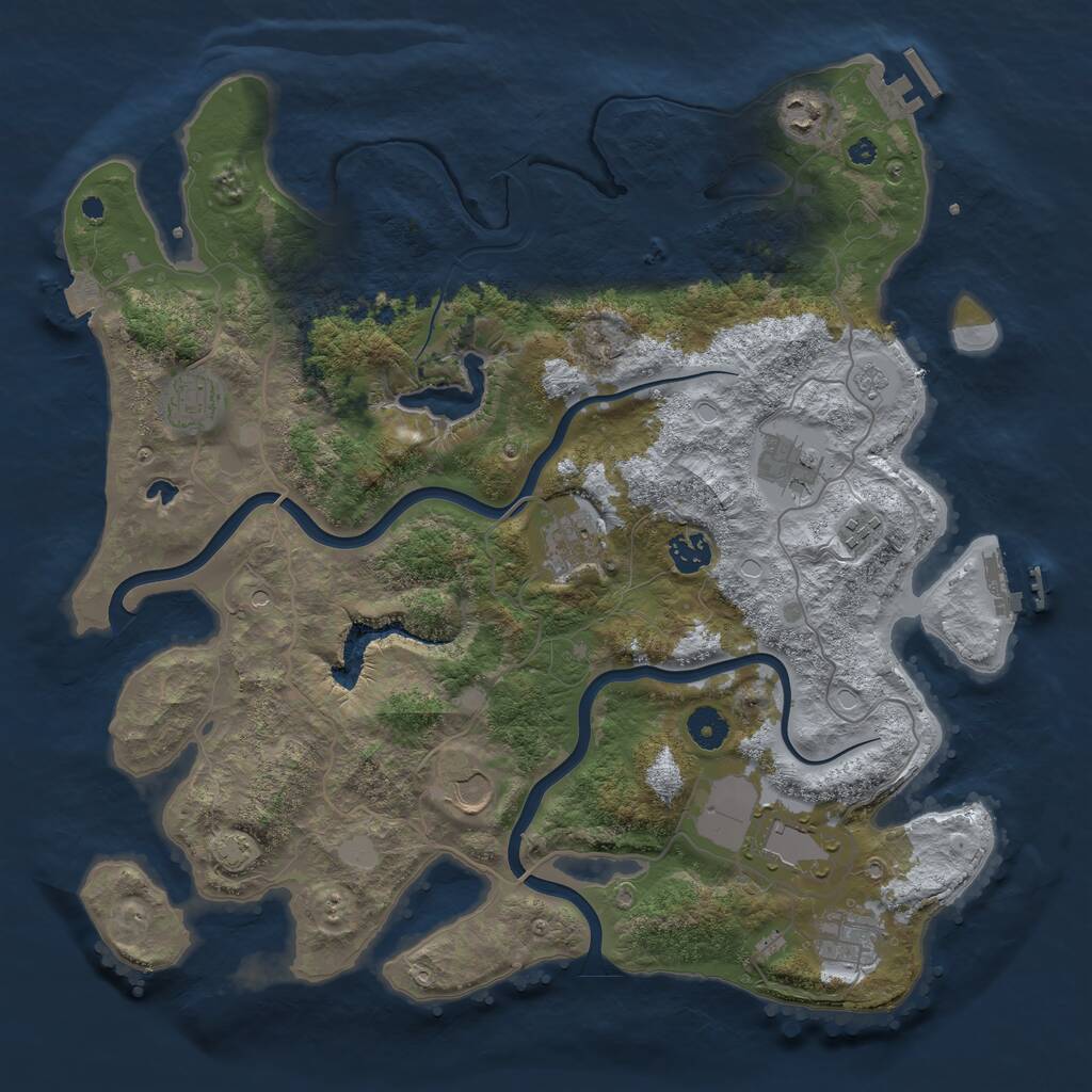 Rust Map: Procedural Map, Size: 4000, Seed: 366485, 15 Monuments