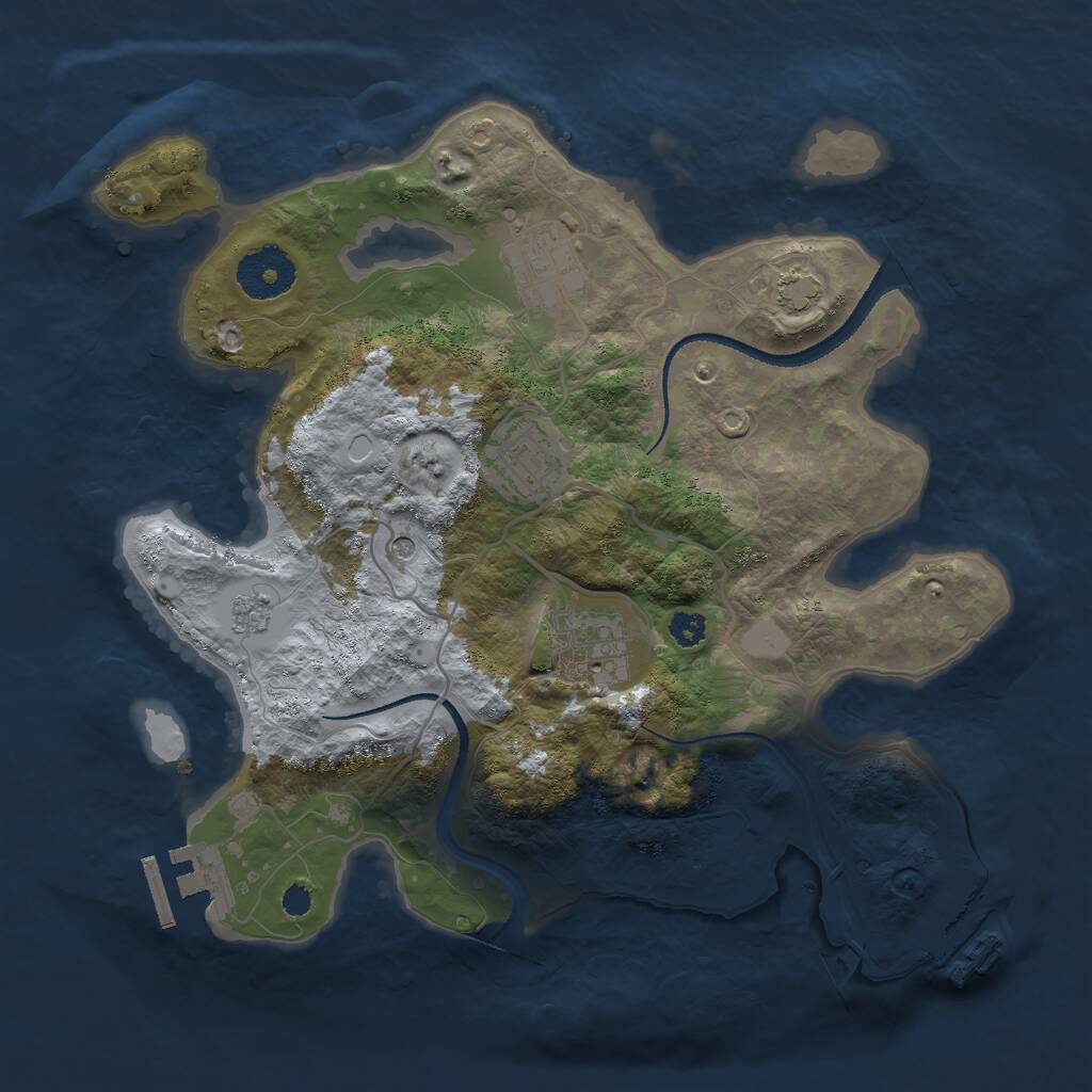 Rust Map: Procedural Map, Size: 3000, Seed: 1309361319, 9 Monuments