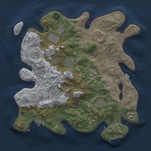 Thumbnail Rust Map: Procedural Map, Size: 3500, Seed: 733943506, 17 Monuments