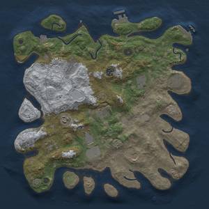 Thumbnail Rust Map: Procedural Map, Size: 3800, Seed: 3419263, 18 Monuments