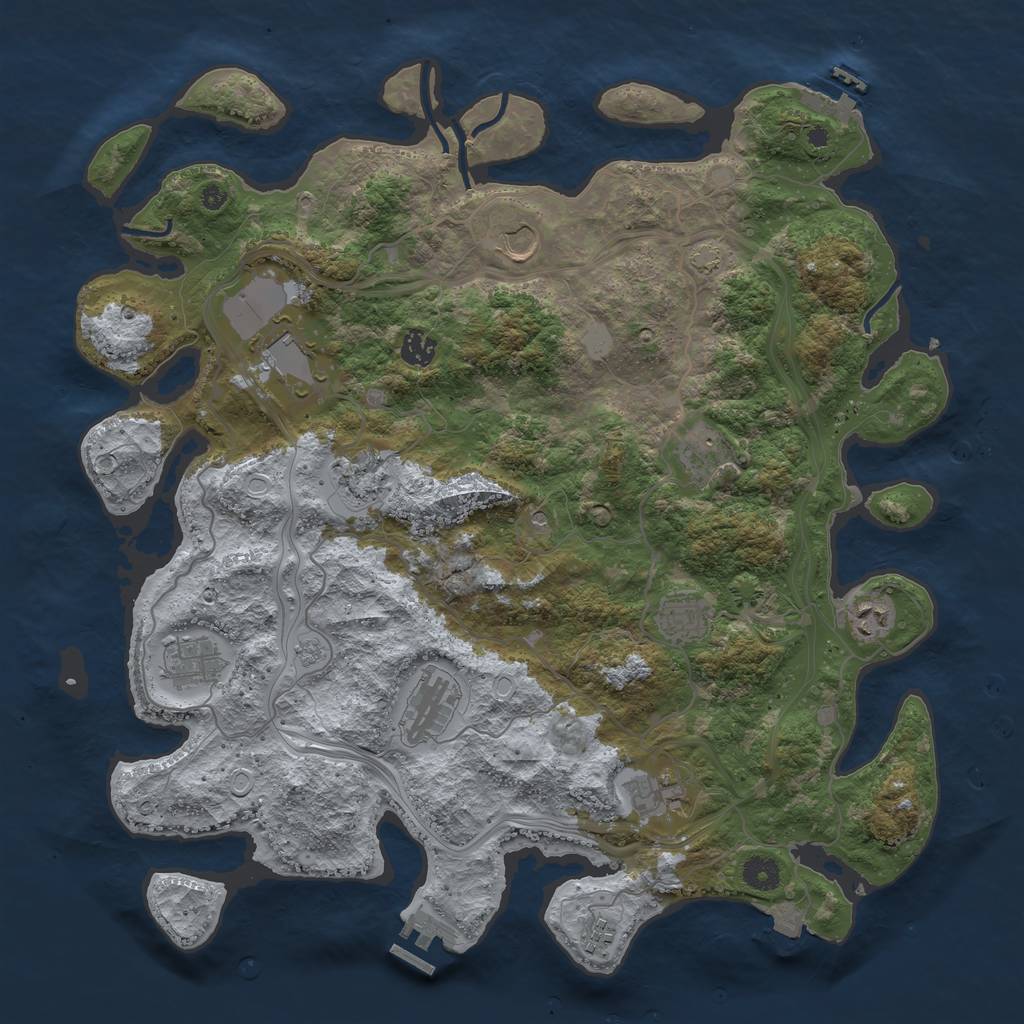 Rust Map: Procedural Map, Size: 4250, Seed: 1200079010, 19 Monuments