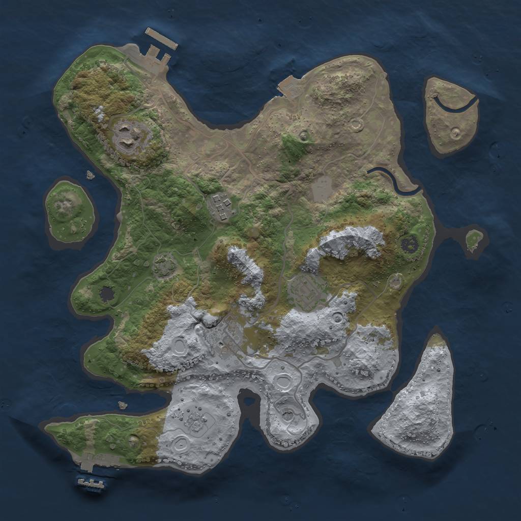 Rust Map: Procedural Map, Size: 3000, Seed: 1442241077, 12 Monuments