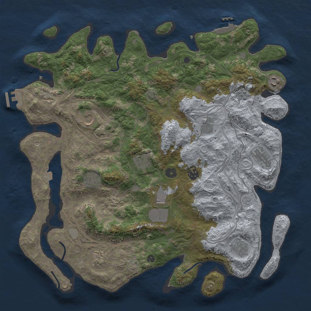 Rust Map: Procedural Map, Size: 4250, Seed: 2063411613, 19 Monuments