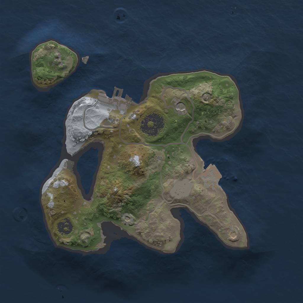 Rust Map: Procedural Map, Size: 2000, Seed: 1943860654, 5 Monuments