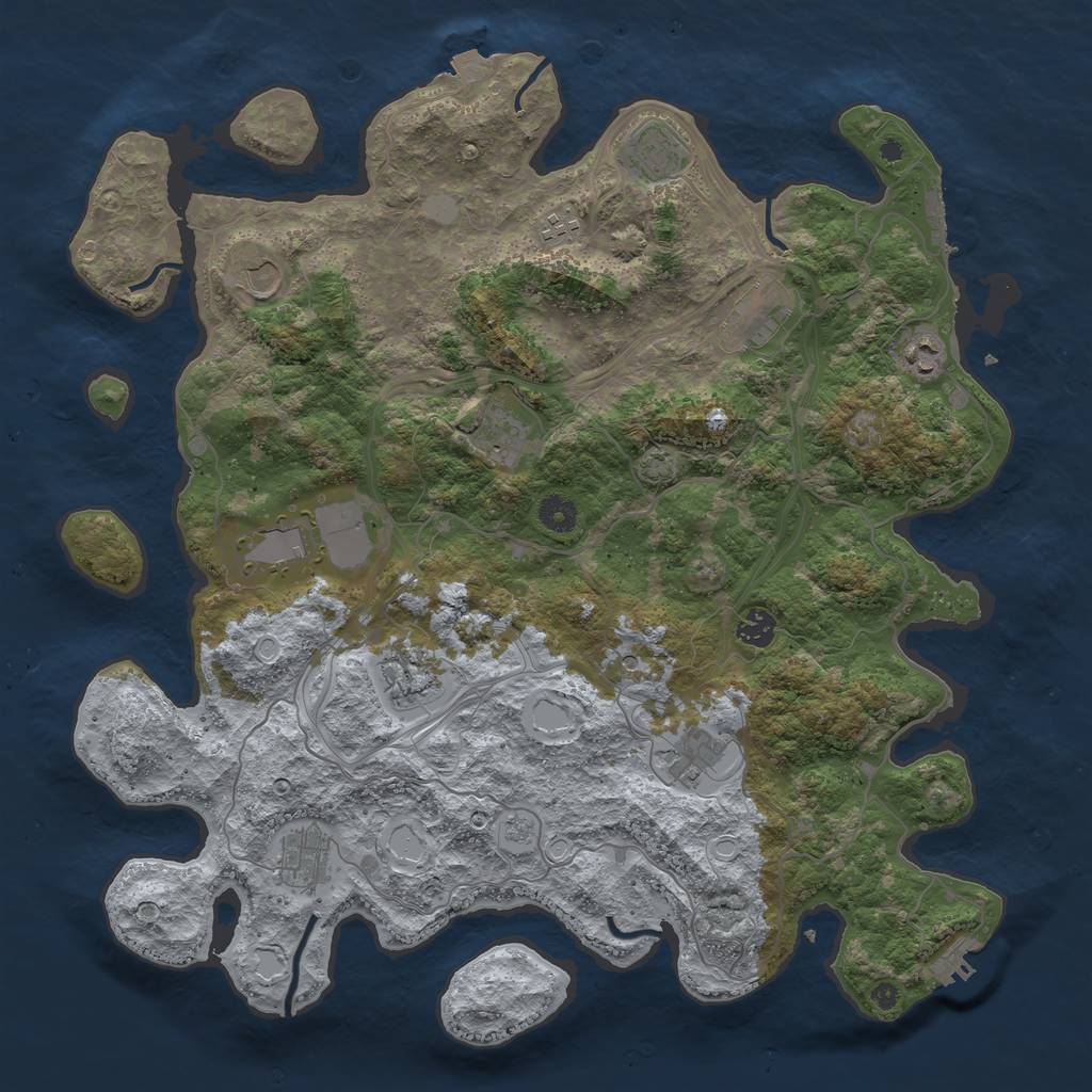 Rust Map: Procedural Map, Size: 4300, Seed: 416575, 19 Monuments