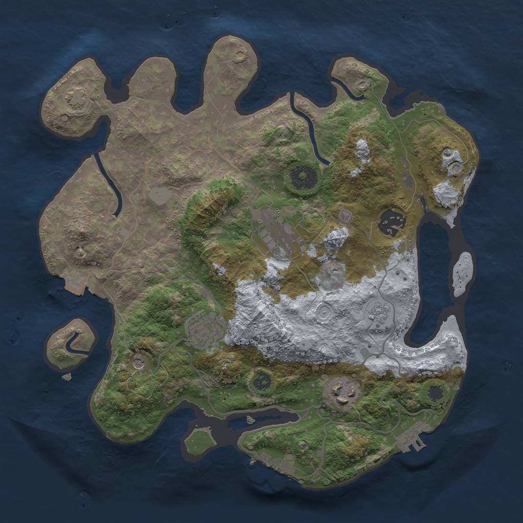 Rust Map: Procedural Map, Size: 3000, Seed: 783848196, 12 Monuments