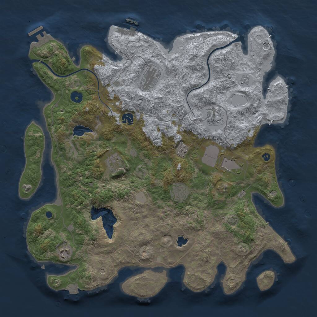 Rust Map: Procedural Map, Size: 4000, Seed: 818461148, 14 Monuments