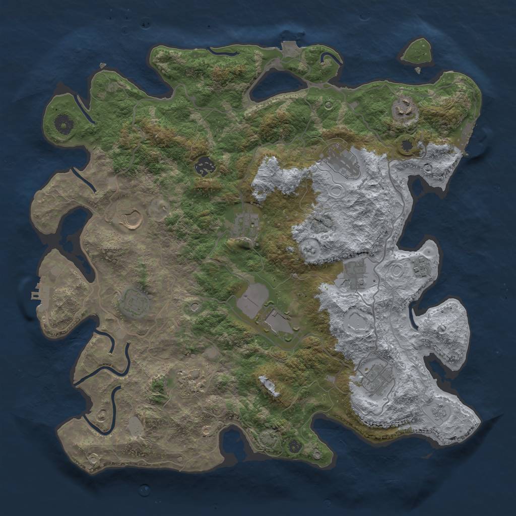 Rust Map: Procedural Map, Size: 4000, Seed: 1748235444, 19 Monuments