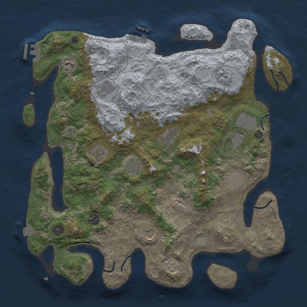 Rust Map: Procedural Map, Size: 4000, Seed: 1469001363, 19 Monuments