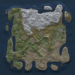 Thumbnail Rust Map: Procedural Map, Size: 4000, Seed: 1469001363, 19 Monuments