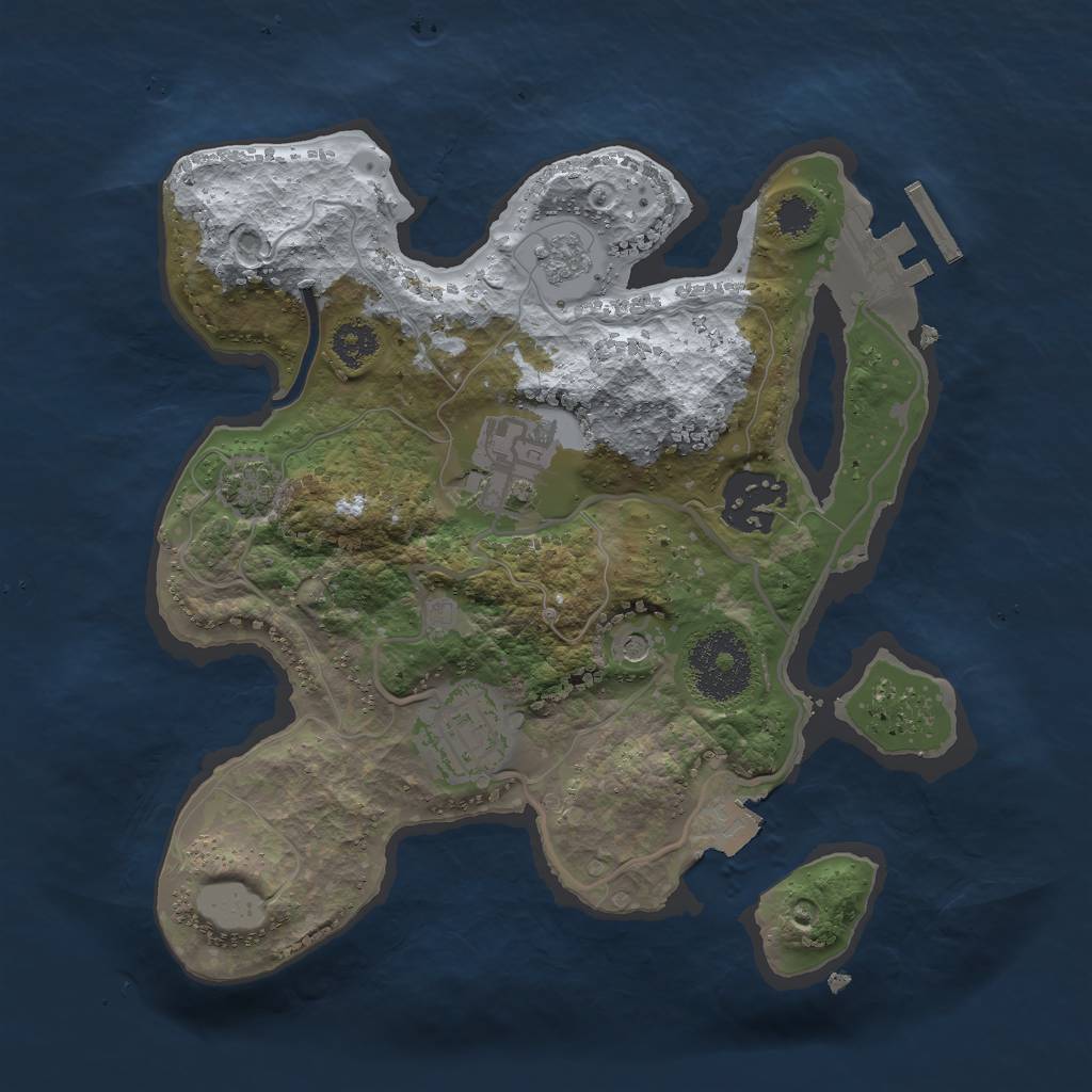 Rust Map: Procedural Map, Size: 2500, Seed: 153048469, 10 Monuments