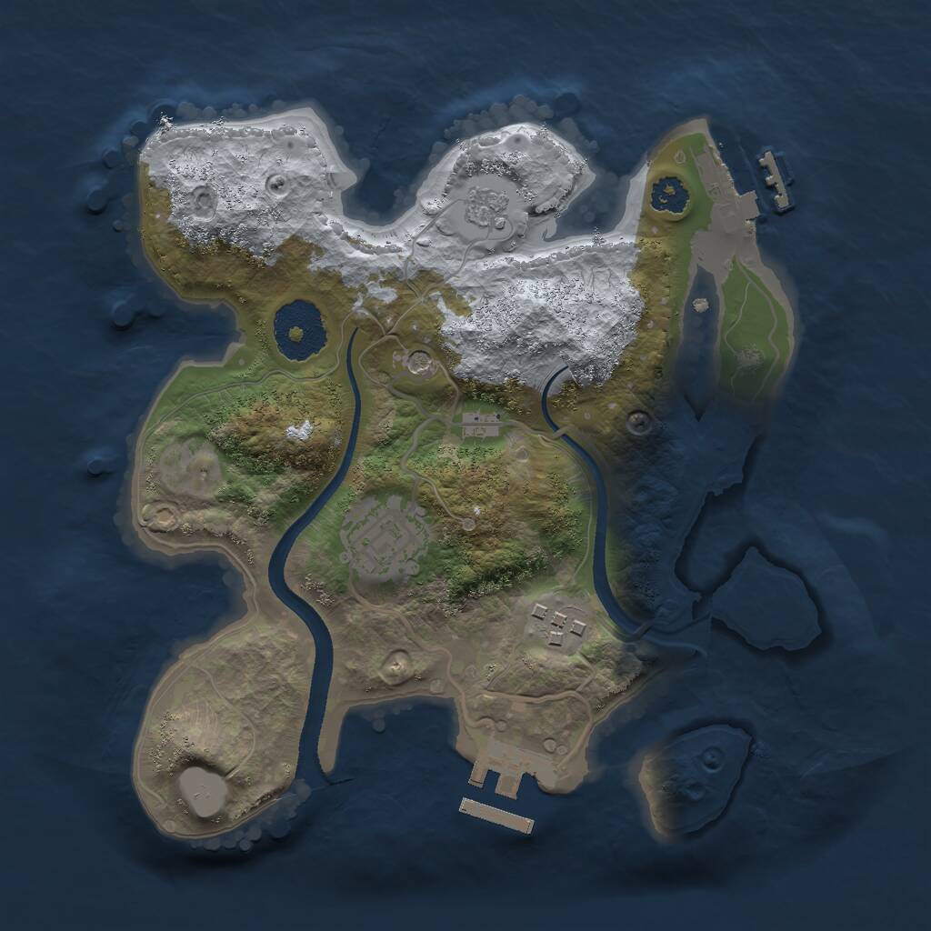 Rust Map: Procedural Map, Size: 2500, Seed: 153048469, 7 Monuments
