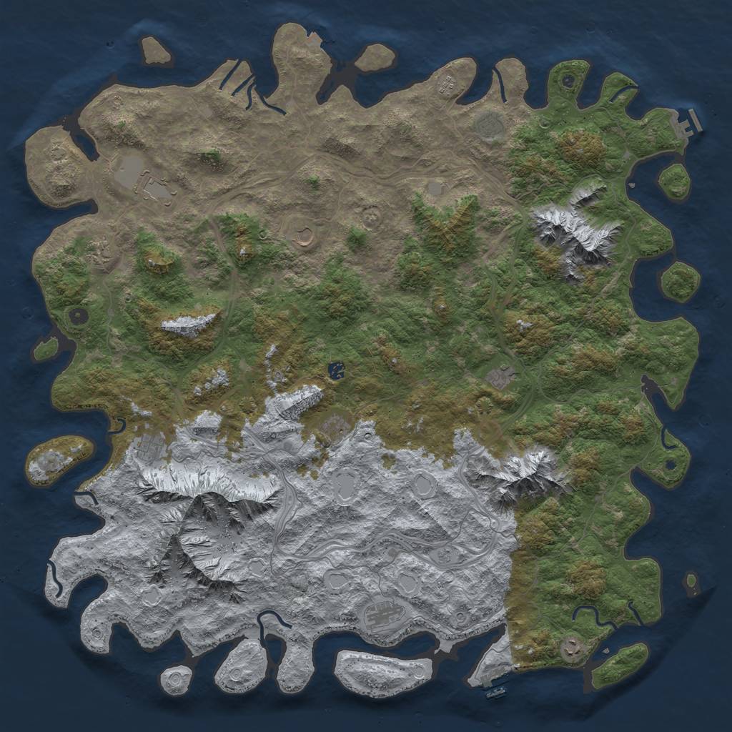 Rust Map: Procedural Map, Size: 6000, Seed: 90, 19 Monuments