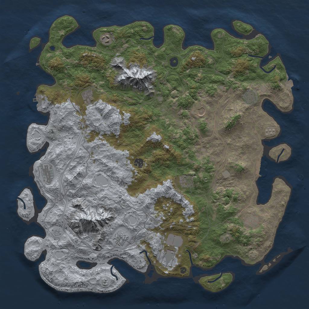 Rust Map: Procedural Map, Size: 5000, Seed: 1212333, 19 Monuments