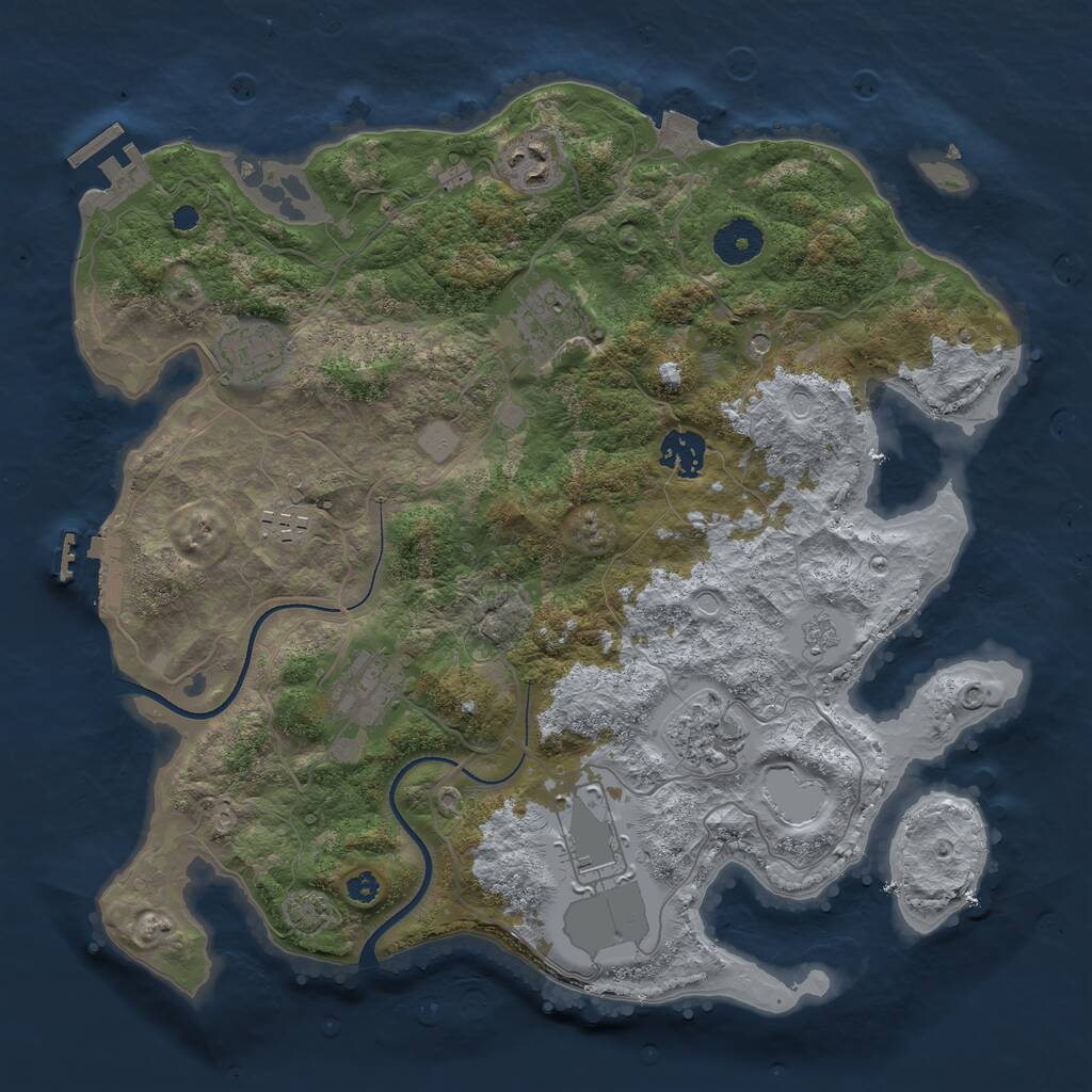 Rust Map: Procedural Map, Size: 3500, Seed: 815608008, 14 Monuments