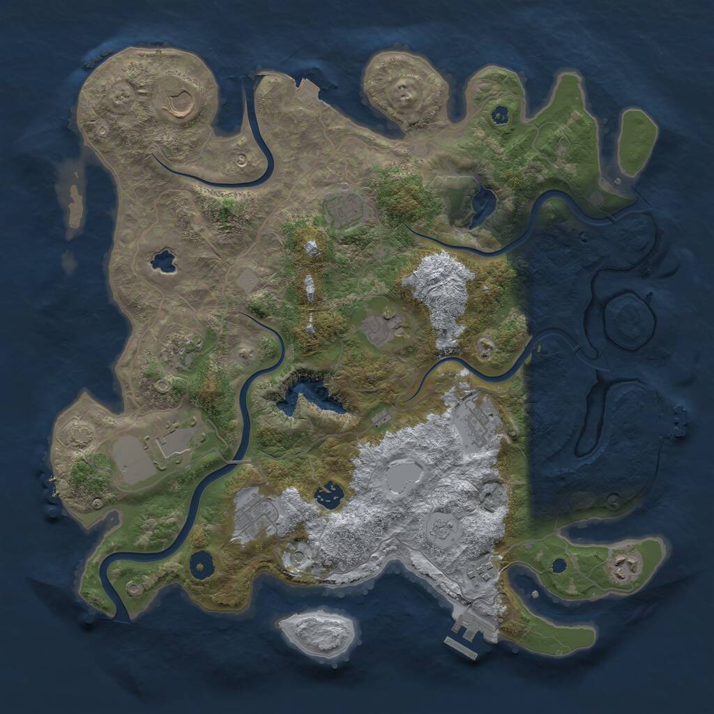 Rust Map: Procedural Map, Size: 4000, Seed: 245010080, 16 Monuments