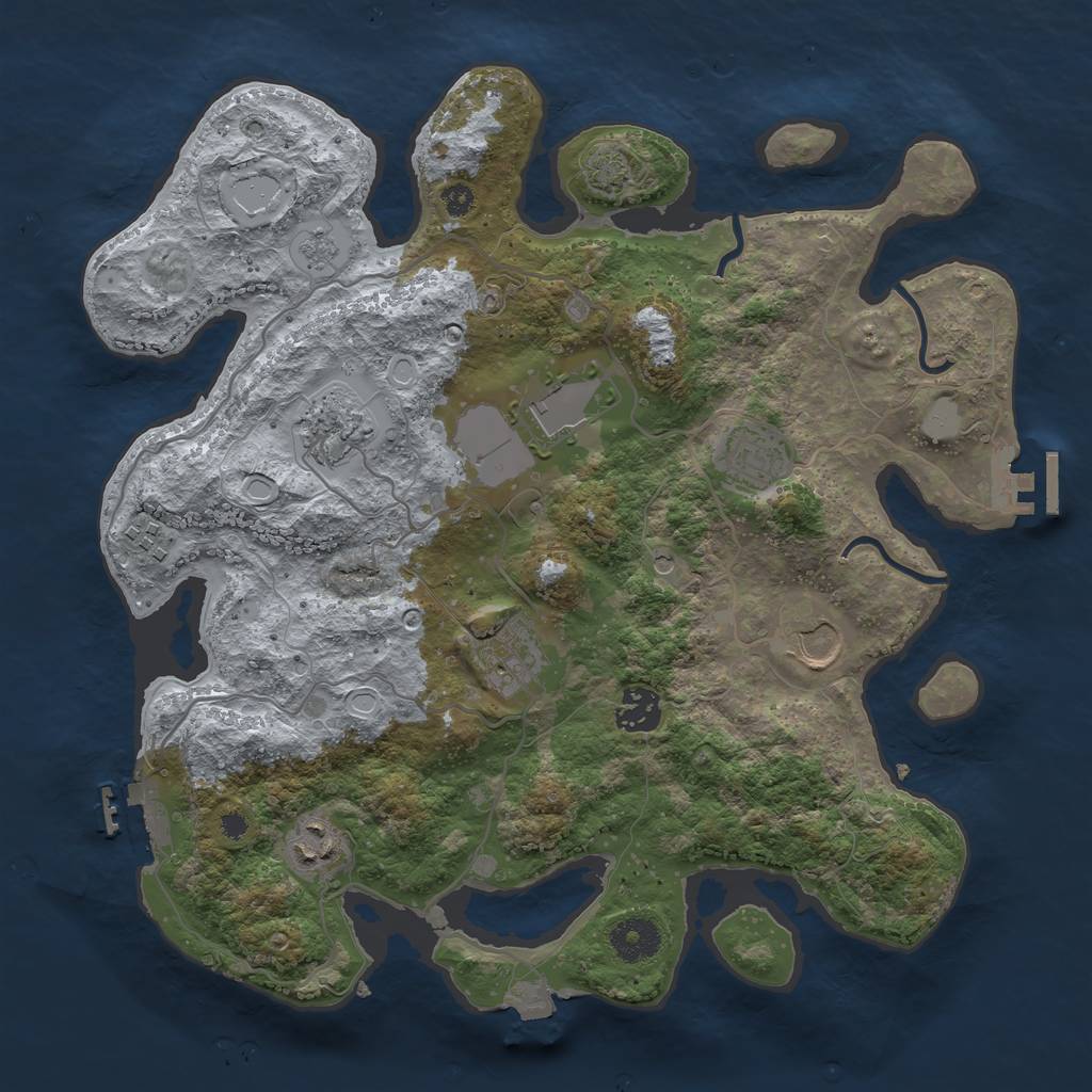 Rust Map: Procedural Map, Size: 3500, Seed: 315231365, 16 Monuments