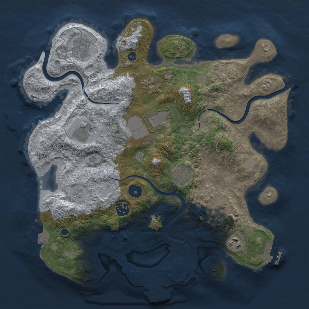 Rust Map: Procedural Map, Size: 3500, Seed: 315231365, 15 Monuments
