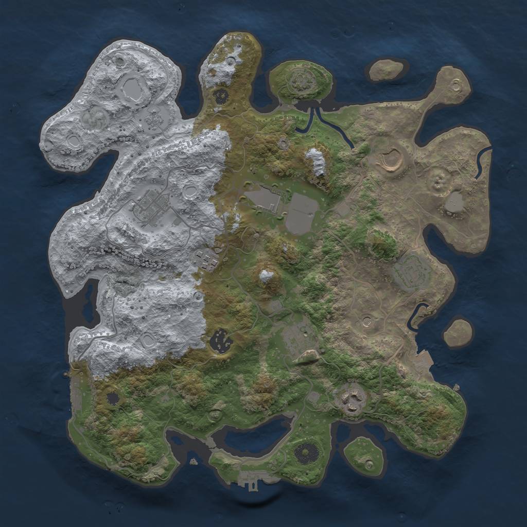 Rust Map: Procedural Map, Size: 3500, Seed: 315231365, 16 Monuments