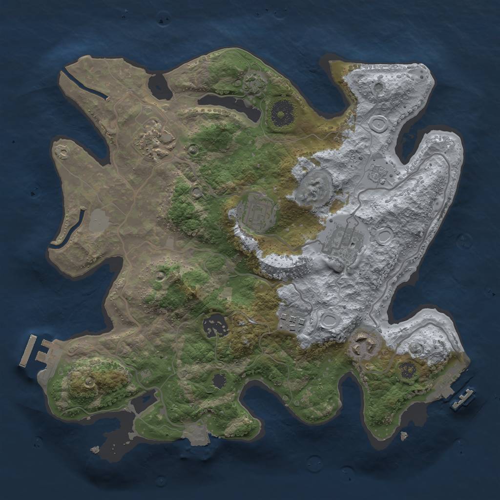 Rust Map: Procedural Map, Size: 3000, Seed: 10722, 13 Monuments