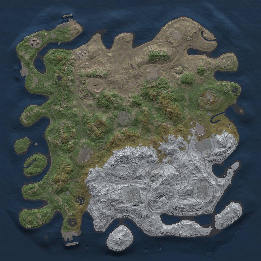 Rust Map: Procedural Map, Size: 4250, Seed: 120141, 19 Monuments