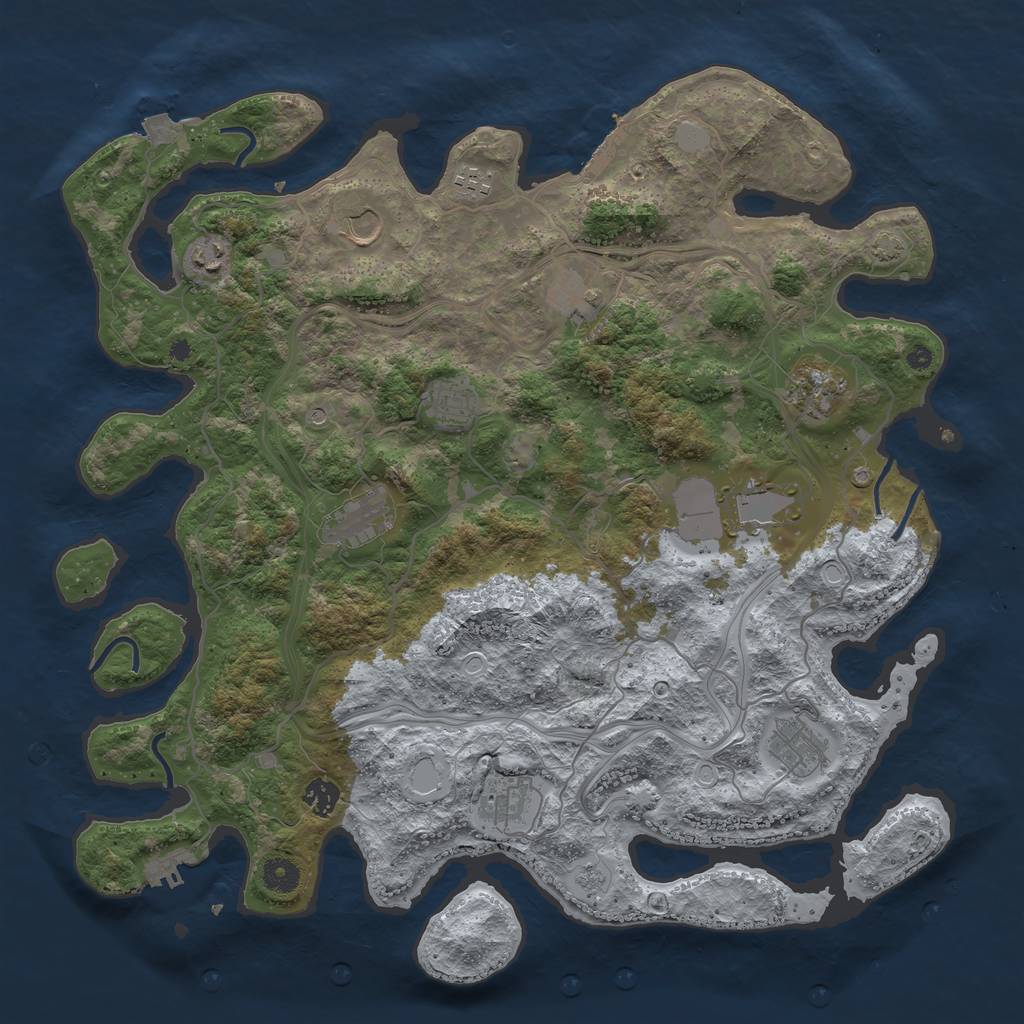 Rust Map: Procedural Map, Size: 4250, Seed: 120141, 19 Monuments