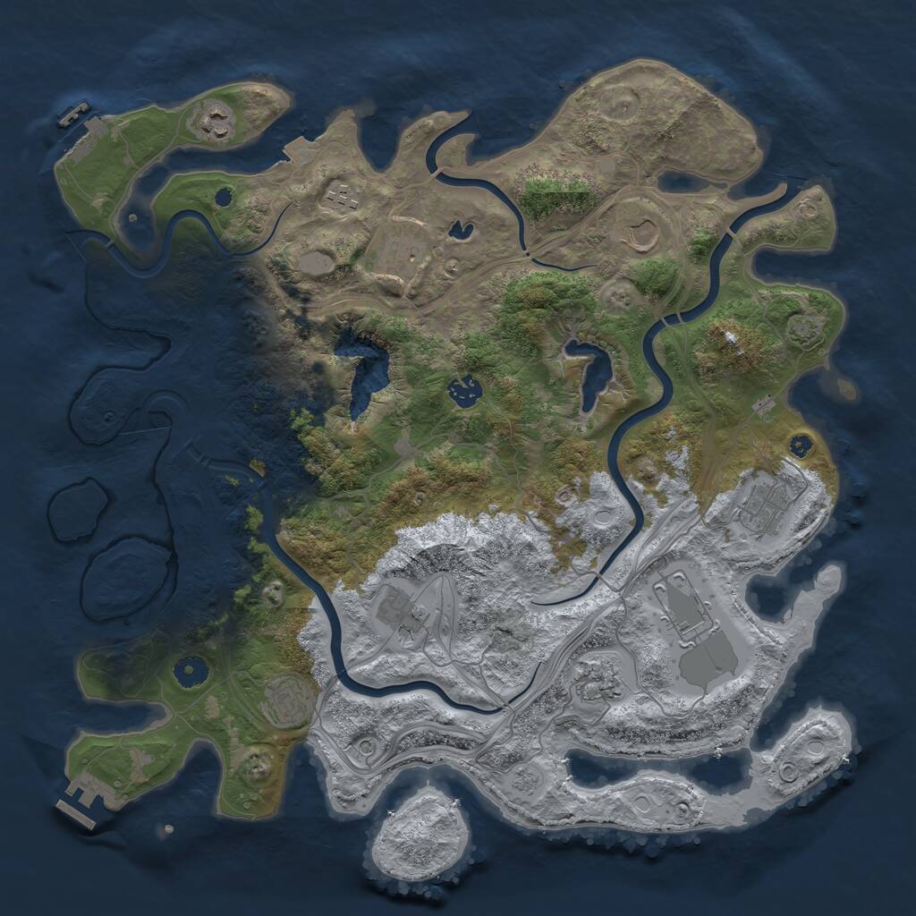 Rust Map: Procedural Map, Size: 4250, Seed: 120141, 16 Monuments