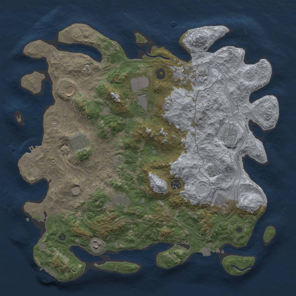 Rust Map: Procedural Map, Size: 4250, Seed: 537210331, 18 Monuments