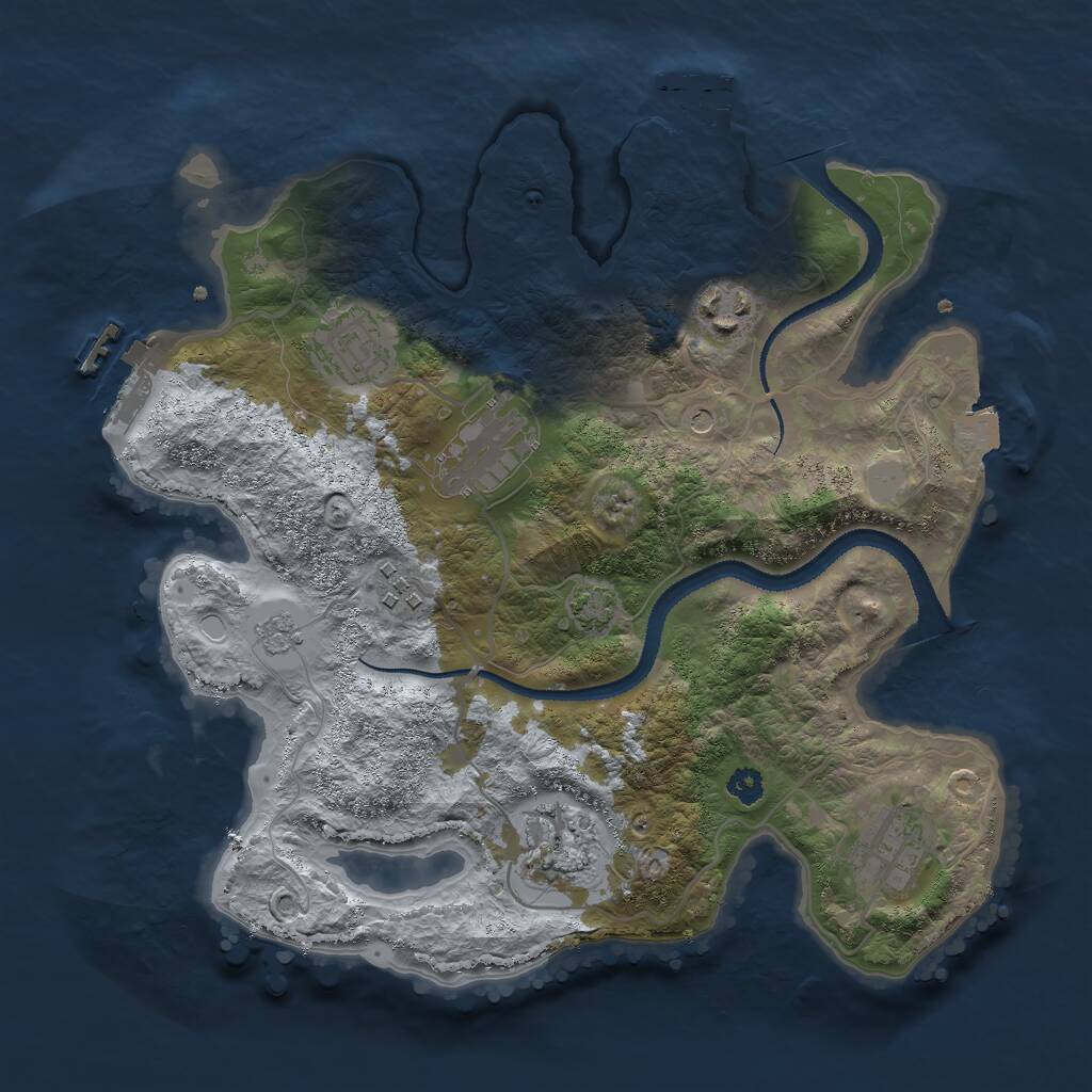 Rust Map: Procedural Map, Size: 3000, Seed: 2110547468, 12 Monuments