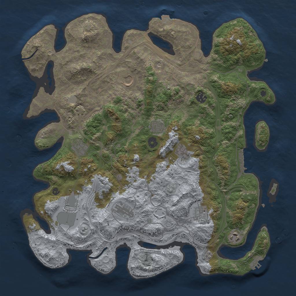 Rust Map: Procedural Map, Size: 4250, Seed: 1682185842, 18 Monuments