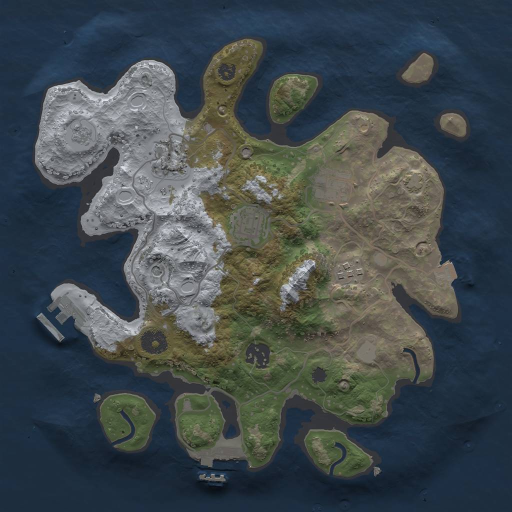 Rust Map: Procedural Map, Size: 3000, Seed: 815614346, 13 Monuments